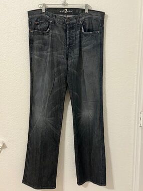 7 For All Mankind A Pocket Relaxed Jeans Mens 34 Button Fly Blue Made in USA